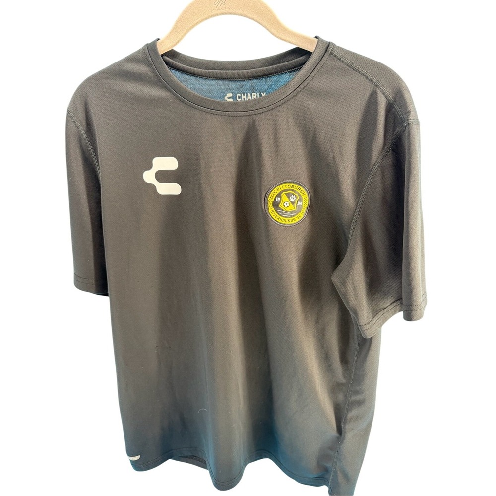 Charly Pittsburgh Riverhounds SC Soccer Jersey Charcoal Gray Mens Medium